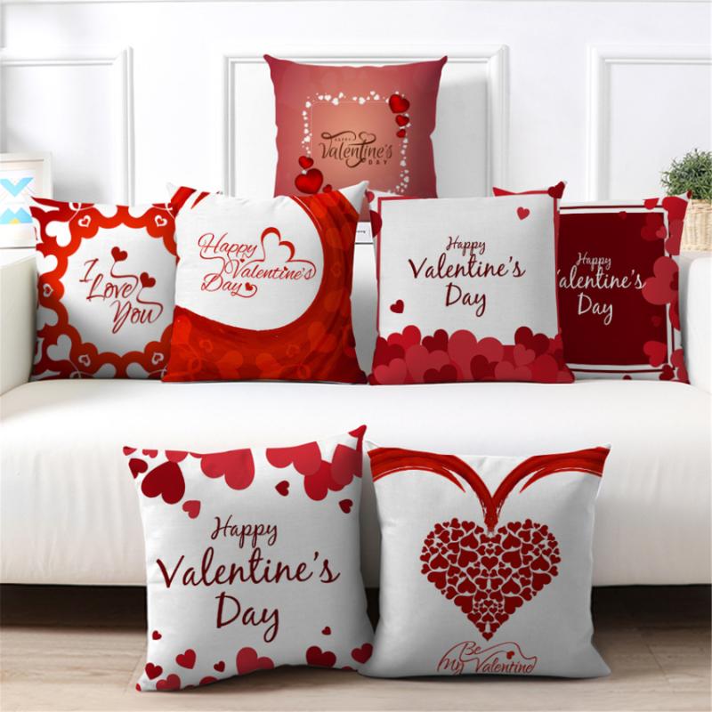 

Cushion/Decorative Pillow Valentine's Day Decorative Case Red Love Heart Pattern Throw Pillows For Living Room Bedroom Sofa Chair Seat Cover, Pcfs017810tps