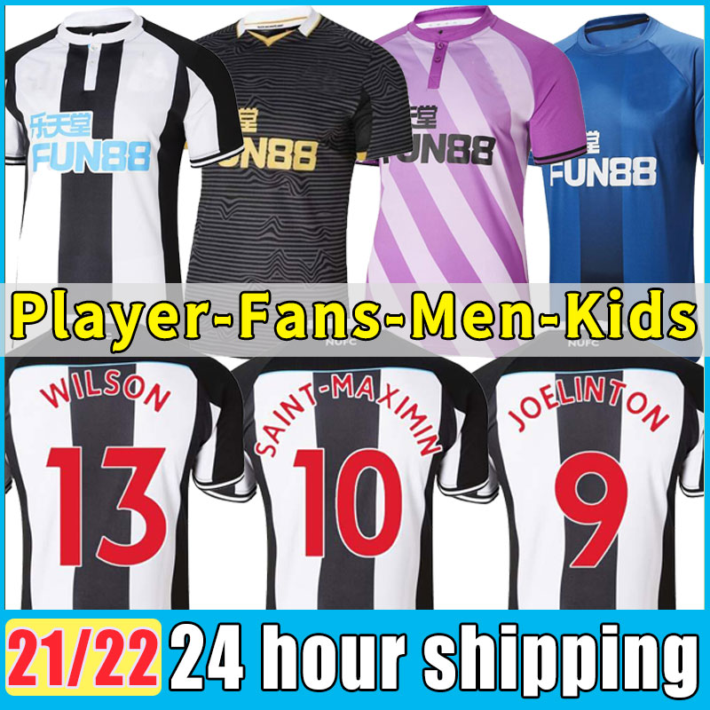 

2021 2022 New castle United Soccer Jerseys WILSON SHELVEY JOELINTON WILLOCK 21 22 NUFC Football Shirt ALMIRON RITCHIE GAYLE Men kits Kids Equipment full set player, Home+patch