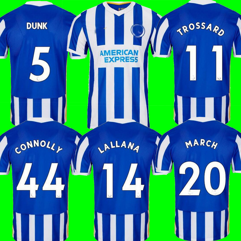 

21 22 Hove Albion soccer jerseys 2021 2022 Maupay LALLANA Dunk CONNOLLY Trossard camisetas Men Kits Sets football shirts uniforms