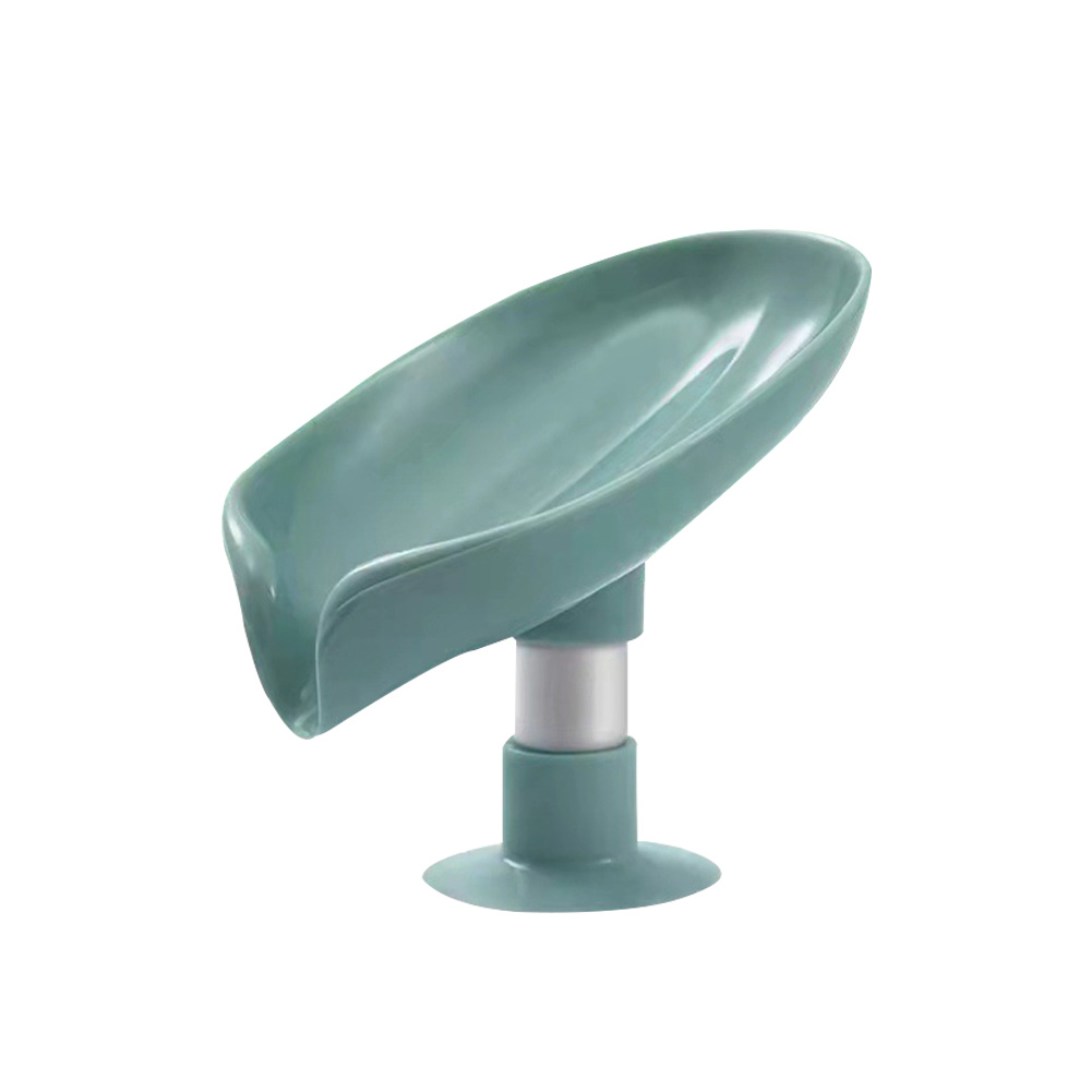 

Leaf Shape Soap Holder Bathroom Shower Storage Box Punch-Free Dish Plate Tray Soap Holder Case Supplies Gadgets, Light grey