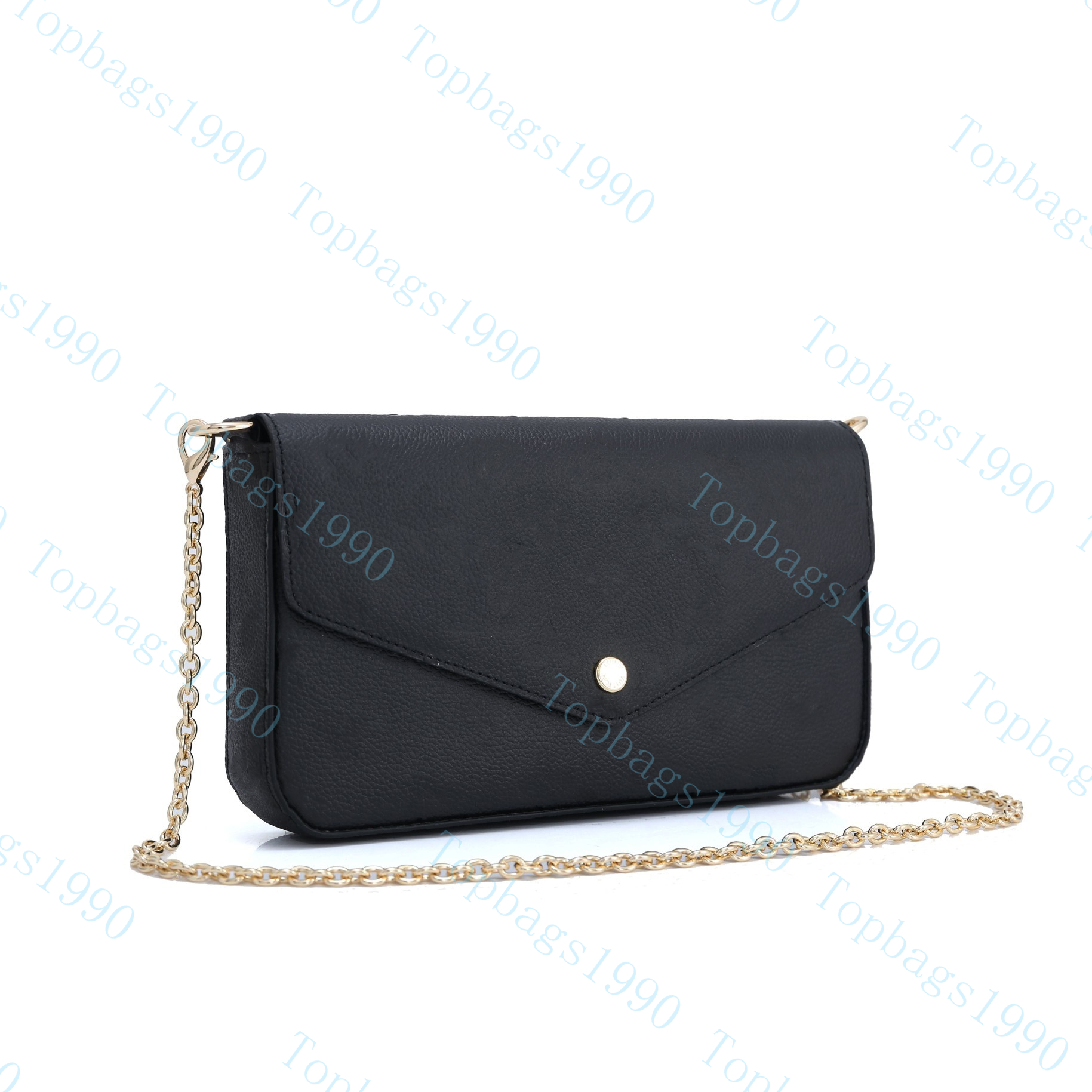 

Wholesale Leather clutch for women Evening Bags fashion chain purse lady shoulder bag handbag presbyopic mini package messenger card holder purses come with box, Red