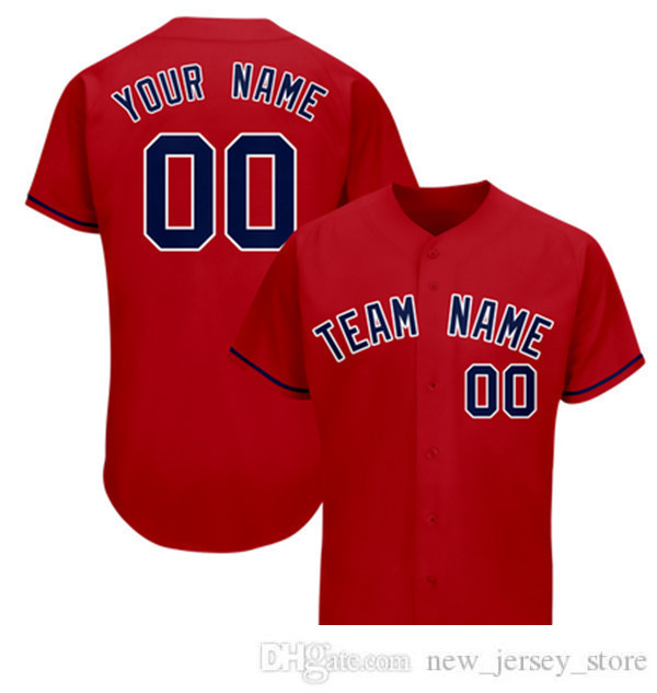 

Short Sleeve Baseball Jersey Customized Stitch Your Name/Number Breathable 046
