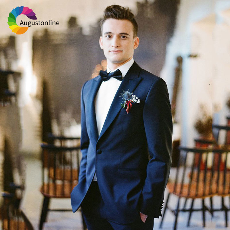 

Men's Suits & Blazers Royal Blue Slim Fit Wedding Men Terno Tuxedos Groom Wear 2Pieces (Jacket+Pants) Bridegroom Prom Costume Homm, Custom color