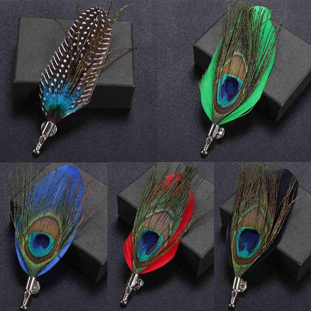 

Luxury design gift Scarf Pins Brooch Classic Buckle Lapel Peacock Feather & Brooches Jewelry Bridge Suit Wedding Men Accessories