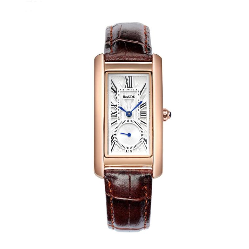 

Wristwatches Luxury Rose Gold Watch For Women Top Brand Ladies Square Watches Waterproof Analog Quartz Movt Unique Female Leather Strap, Leather black