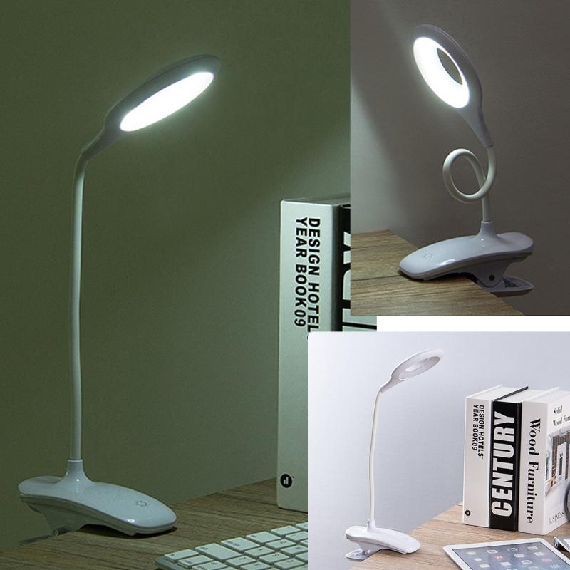 

Table Lamps USB Rechargeable Led Desk Lamp Flexible Touch Dimming Clip On For Book Bed And Computer 3 Color Modes