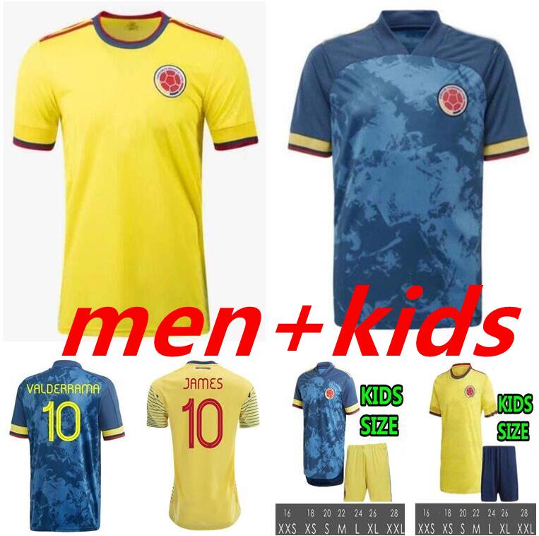 

2021 colombia soccer jersey MEN kids kit 20 21 JAMES copa america football shirt FALCAO VALDERRAMA CUADRADO Camiseta de futbol maillot Fans, Black;yellow