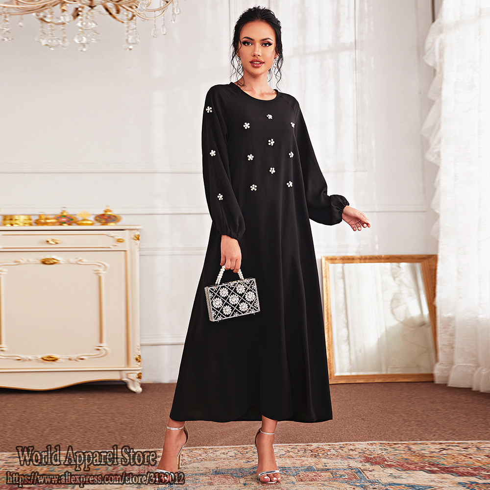 

Ramadan Eid Mubarak Black Muslim Fashion Abaya Dubai Turkey Islam Long Dress Robe Longue Djellaba Femme Abayas For Women Kaftan