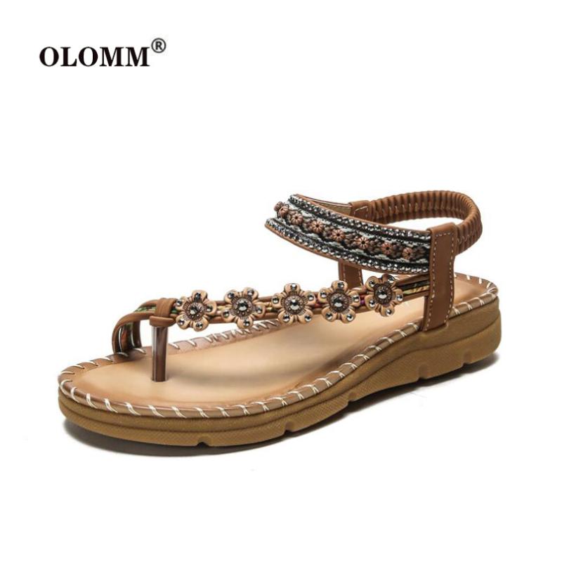 

Plus Size Bohemian Platform Sandals Women Comfortable Beach Shoes, Black