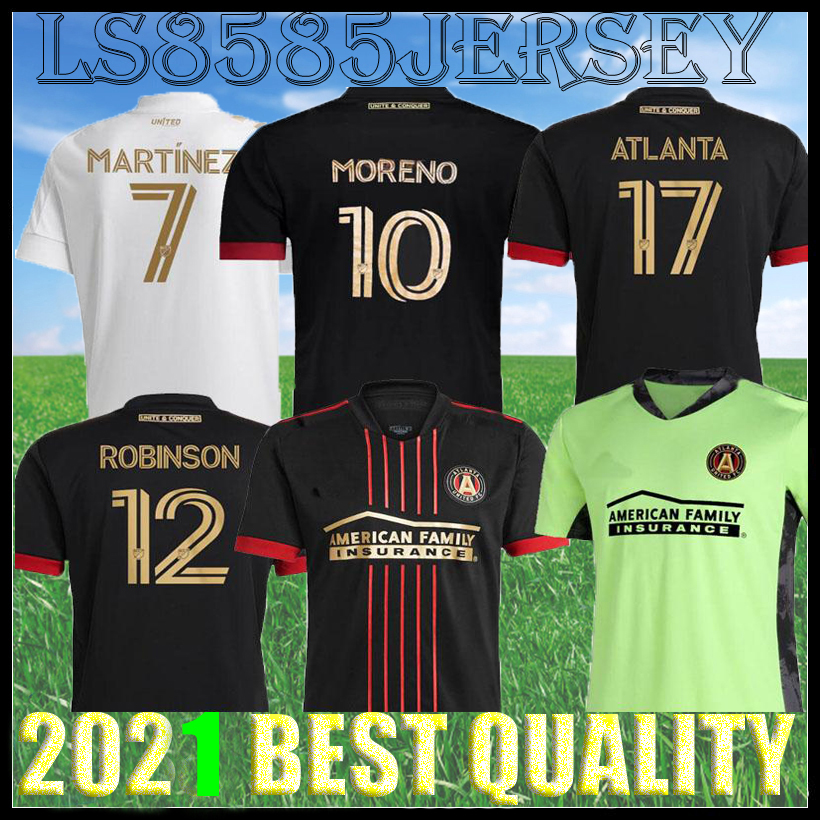 

2021 2022 MLS Atlanta United FC soccer Jersey 21 22 G.MARTINEZ MARTINEZ NAGBE BARCO VILLALBA football Uniform shirts men kids kit goalkeeper, Black;yellow