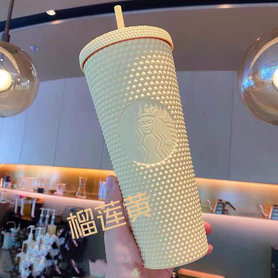 

24 oz Durian Personalized Starbucks tumbler Iridescent Bling Rainbow Unicorn Studded Cold Cup Tumbler Coffee Mug with Plastic Straw loves