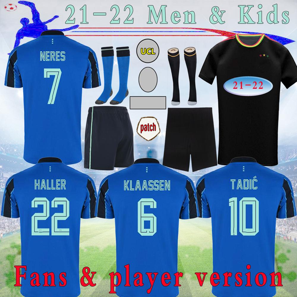 

adult kit 21 22 TADIC HALLER Amsterdam away soccer jersey 50th 2021 2022 KLAASSEN Antony NERES IDRISSI men ajax jersey full sets socks football shirt uniforms, Black