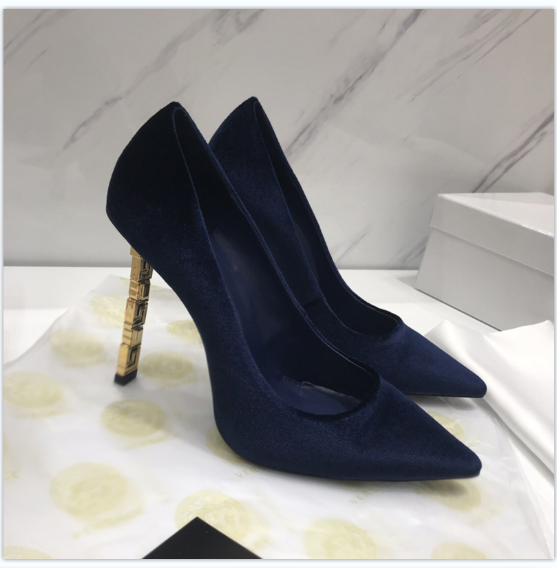 

2021 Good Quality Fashion Women Luxurys Designers Shoes Designer Sandals Womens Luxury High Heels Sandal Dress Shoess With Box Size 35-41 -G389, Navy