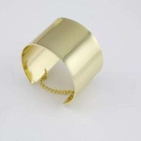 

New Fashion Metallic Gold Tone Chained Wide Bracelet Bangle Men Jewelry Cuff Gold/silver Plated Bracelets Bangles Cuff Bracelets Q0719