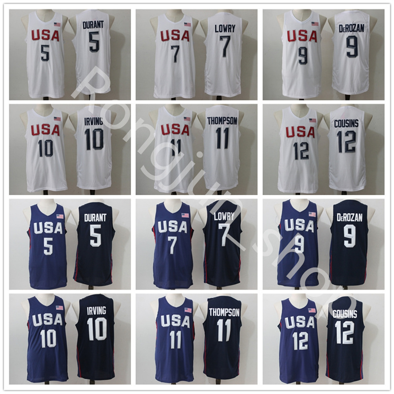 

Mens USA Jersey Dream Team Basketball 4 Jimmy Butler 5 Kevin Durant 6 LeBron James 10 Kyrie Irving Paul George Carmelo Anthony, White