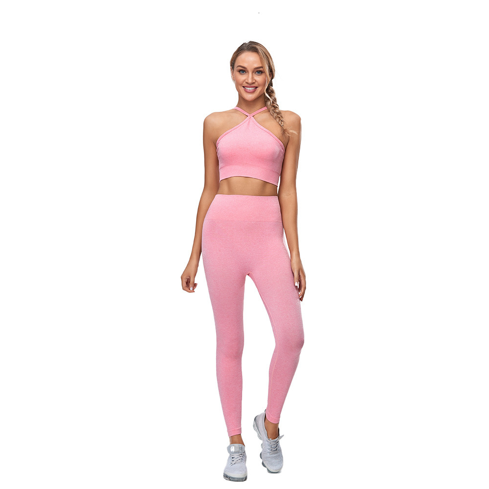 

Women' Tracksuits Sexy Yoga Sets Gym Clothes Seamless Suit for Fitness Workout Sportswear Jogging Sports Kit Yellow 6FKC