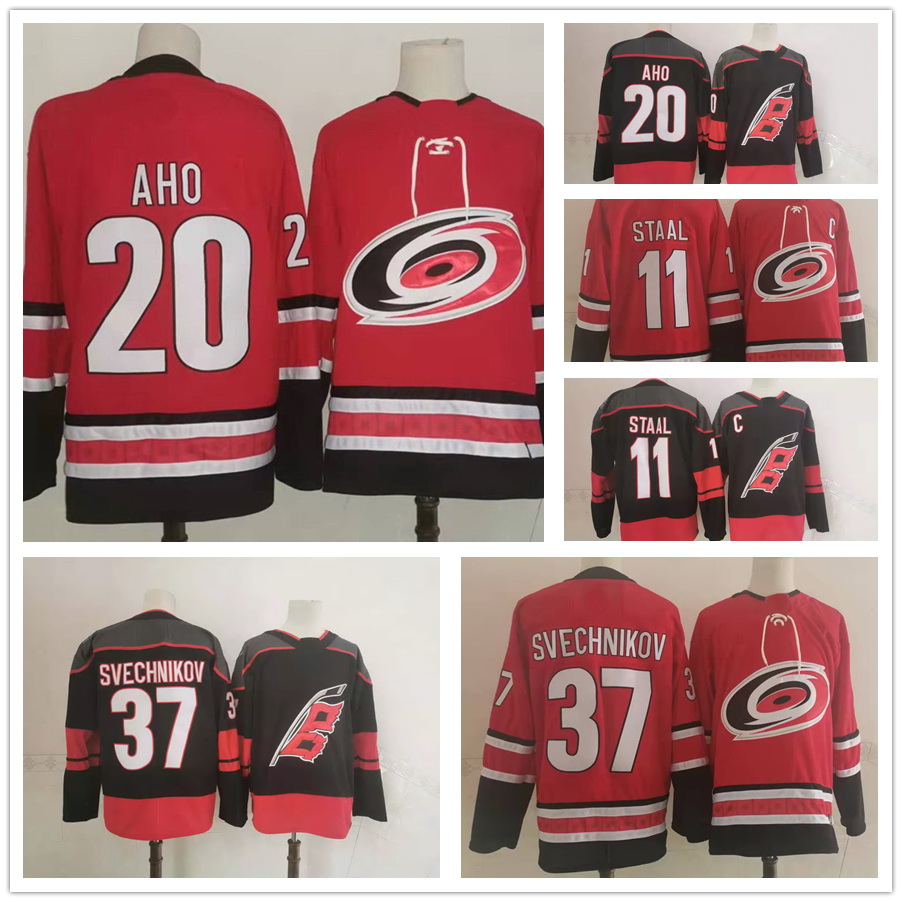 

2022 Men's 37 SVECHNIKOV 11 STAAL 20 AHO Hockey Jersey Hockey wear yakuda Dropshipping Accepted sports popular training WEAR, Black;red