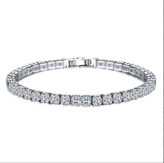 

Cross border one row, two rows and three rows full of diamond zircon couple Bracelets
