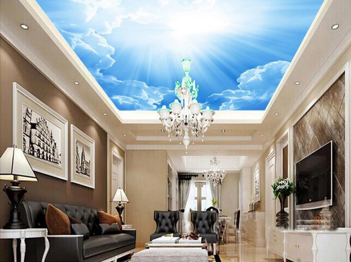 

3d customized wallpaper Beautiful dream starry sky ceiling 3d murals wallpaper for living room, Blue