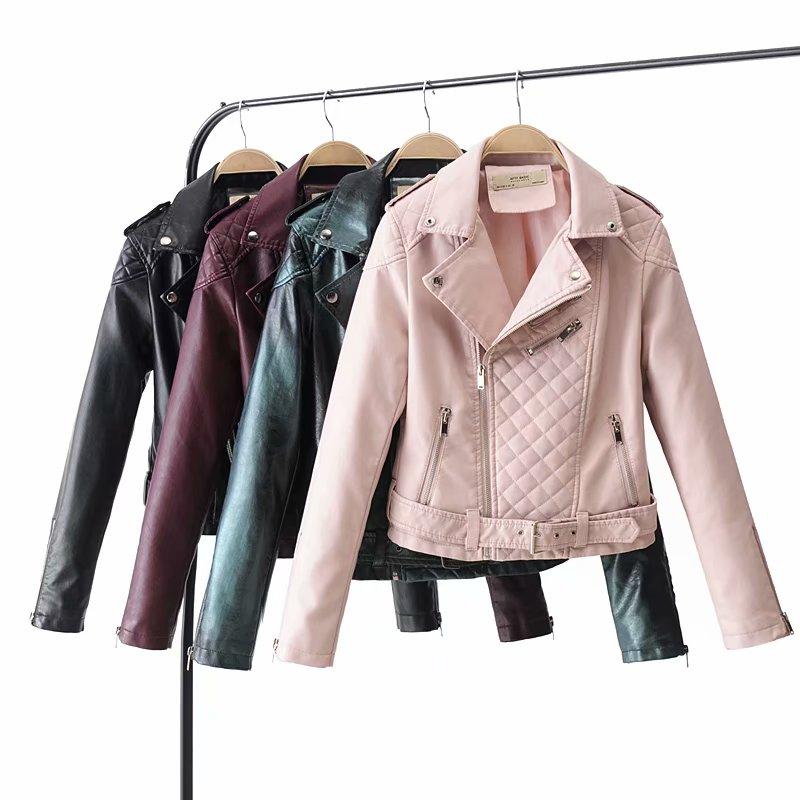 

Women's Leather & Faux 2021 Fashion Women Autumn Winter Jacket Lady Motorcycle PU Cool Biker Coat Female Casual Outerwear Streetwear, Black