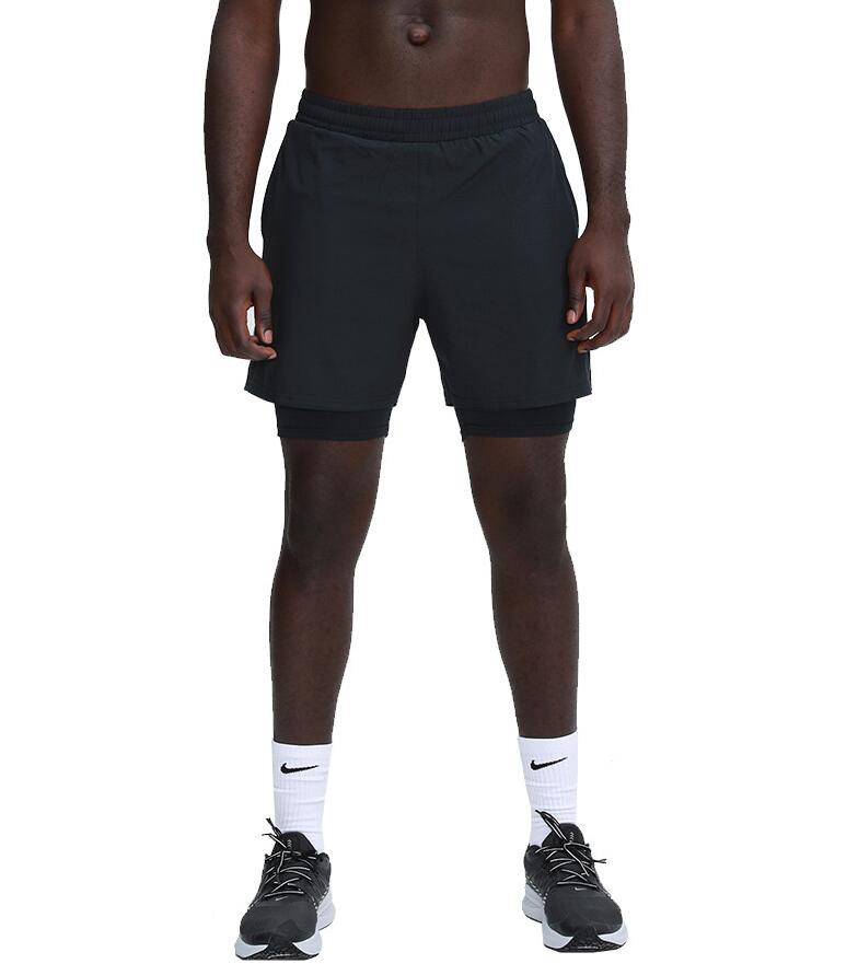 

Summer men's shorts quick-drying breathable beach pant leisure fitness sports running basketball five-point pants, Black