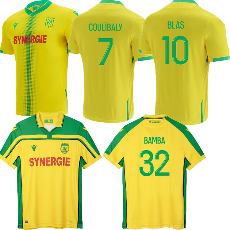 

men+kids 21 22 FC Nantes soccer jersey home away SIMON LOUZA Kolo Muani BLAS BAMBA maillot de foot 8th Stars 2021 2022 COCO COULIBALY ADULT, Black;red