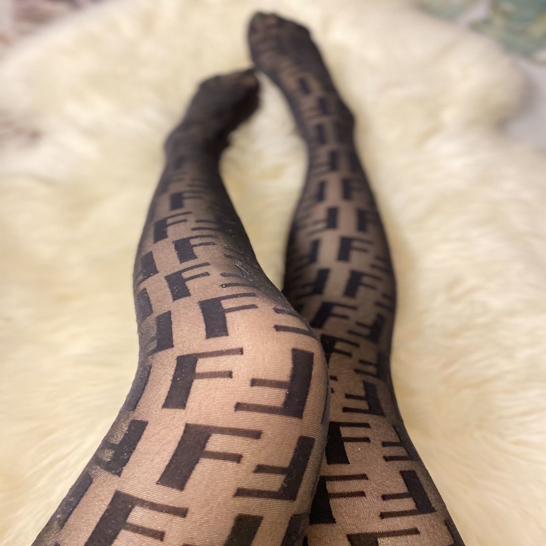 Hosiery Sexy Women Stocking Tights Black Lady Classic Letter Pattern Women's Socks One Size-image-742221682