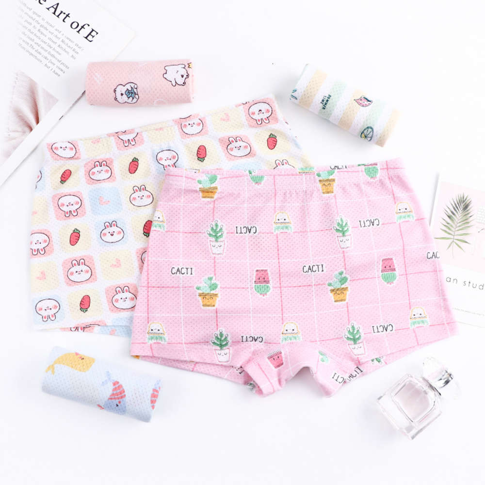 

Class a girls' underwear cute cartoon print children's Rayon summer breathable mesh women's, Camo