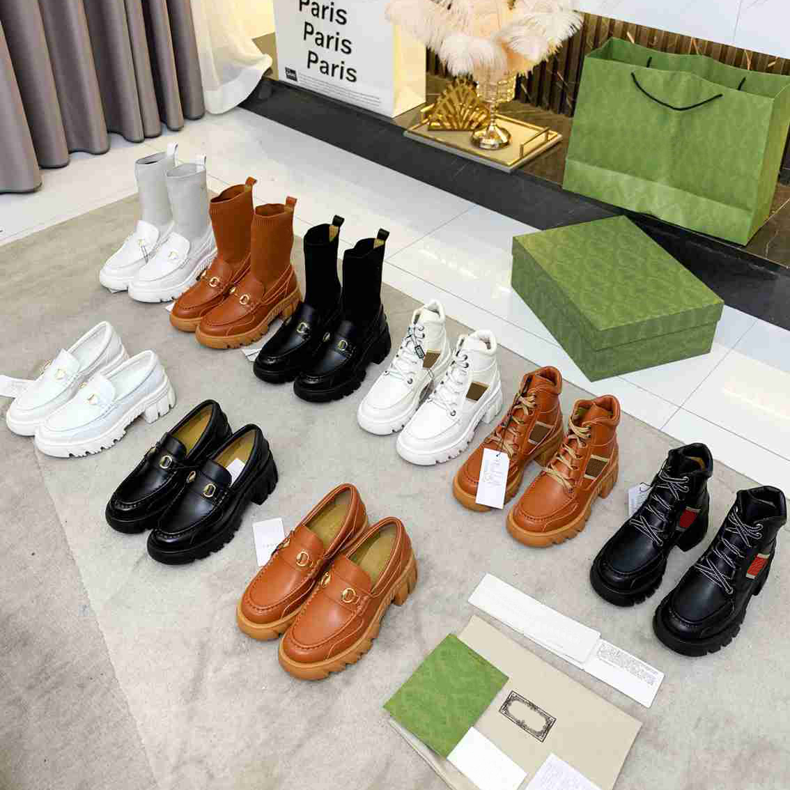 

Designer Women Horsebit Ankle Boots Knitted stretch booties men loafers woman interlocking g Martin Bootis mens casual shoes girl leather thick soles shoe, Custom color