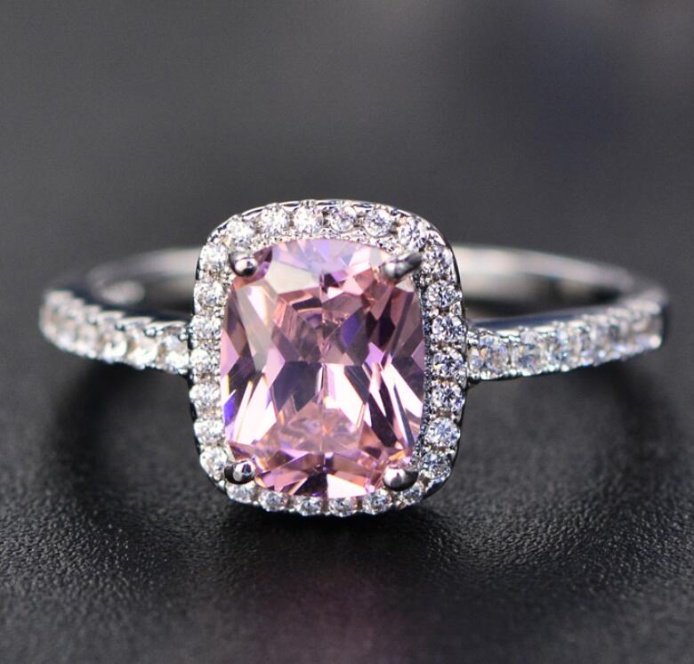 

6 Colors Sterling Silver 925 Jewelry Emerald Gemstone Rings For Women New Fashion Wedding Party Ring With Zircon wjl4502, Golden;silver