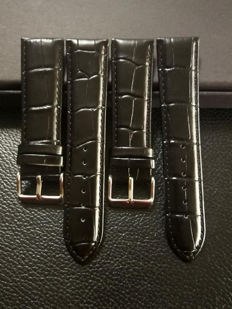 

Watch Bands Rush To Purchase Glossy Genuine Leather Watchband 22mm Bracelet Mens Strap Black Low Price Wristwatches Band