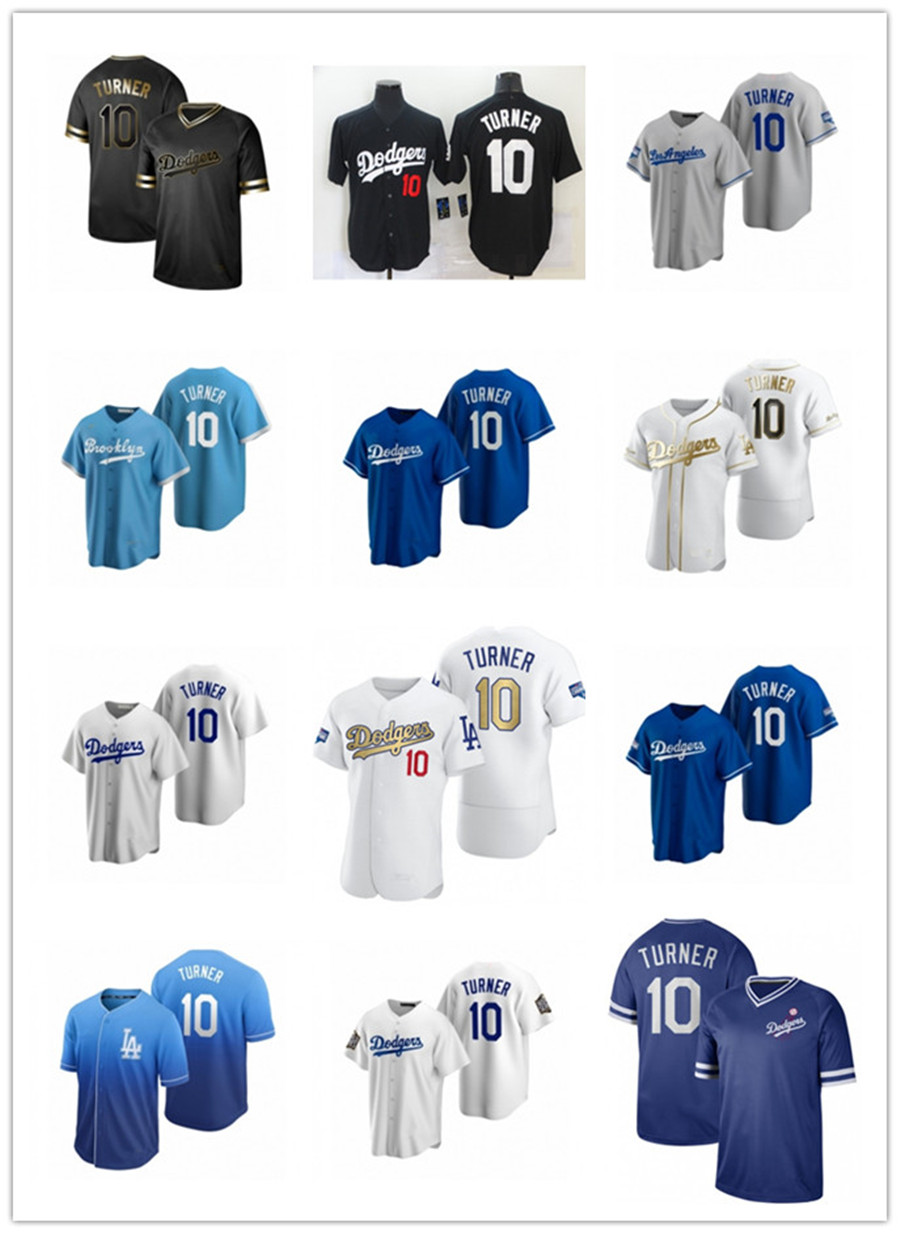

2021 NKE Los Angeles BASEBALL JERSEY Dodger 10 Justin Turner MEN WOMEN YOUTH Black Alternate Stitched CUSTOM LEAVE NAME NUMBER, Blue;black