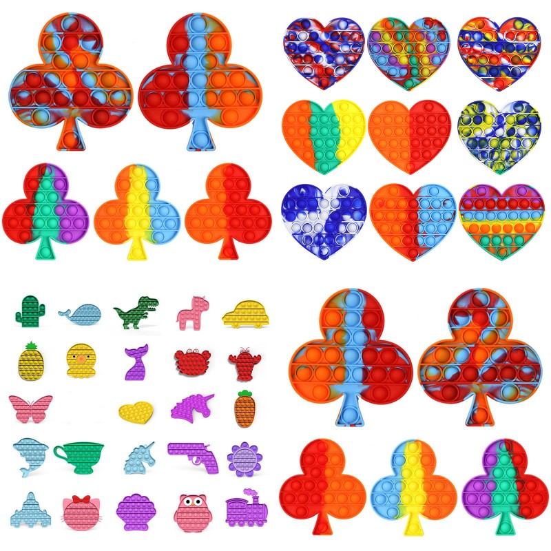 

Sheep Fish Rainbow Fluoresce Gift Bubble Fidget Silicone Toy Sensory Stress Reliever Tiktok Party Favor POP Keychain For Adult 2826 Q2