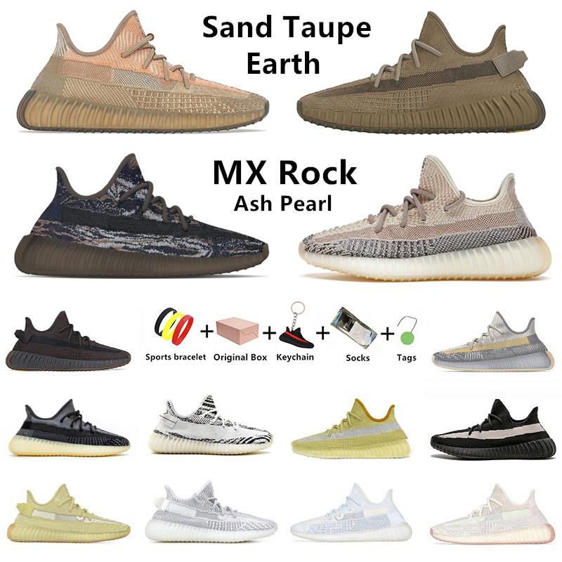 

kanye Ash pearl stone mens running shoes MX Rock carbon fade black white static Sand Taupe earth reflective bred zebra west men women trainers sports sneakers With box, Color#31