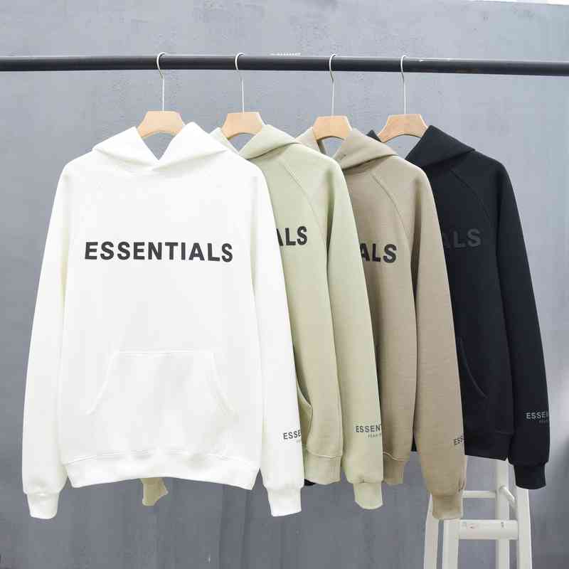 D2021 winter essentals multi thread printing glue letter autumn hooded Plush sweater fog men's loose