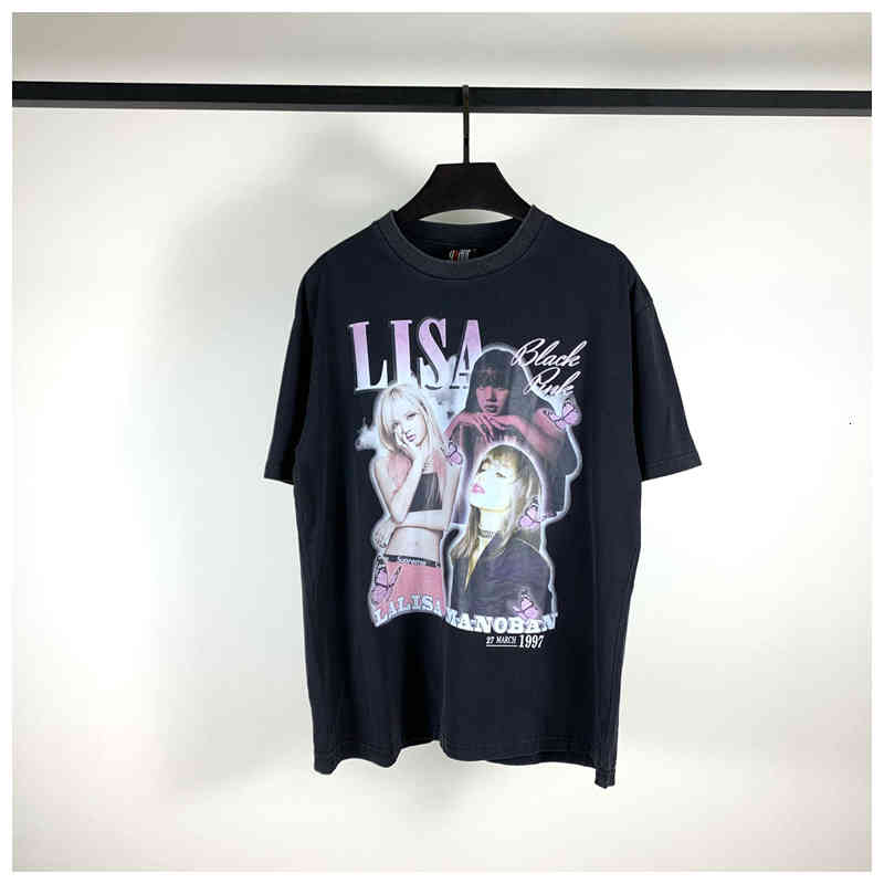 

Men's T-Shirts Estilo de rua verão novo impresso hip hop high street solto algodão masculino feminino manga curta camisola casal o-pescoço QBG8, 1# shoe box