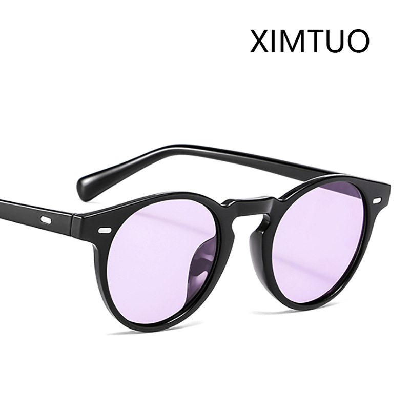 

Vintage Small round frame sunglasses for men of fashion Ocean film Transparent sunglasses Women Luxury brand UV400 Shadow Glasses wholesale, Silver