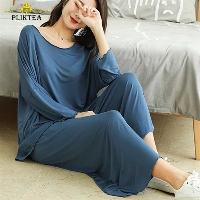 

100kg 3XL Plus Size Women's Modal Homewear Summer Female Pajamas Ladies Atoff Home 2Pieces Set Sleepwear for Women 211109, Pink