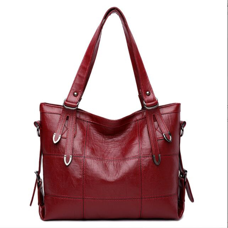 

2022 Luxury Handbag Women PU Leather Shoulder Bag Large Capacity Top-handle Bag Vintage Crossbody Bag Brands Lady Pouch sac, No bag