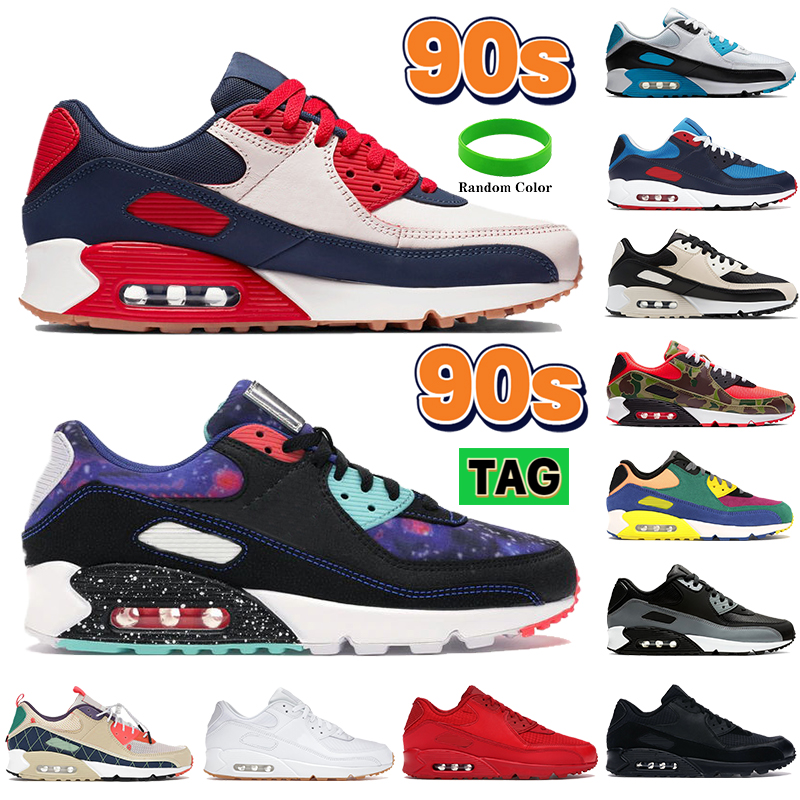 

Newest 90s men running Shoes home away red white gum ultramarine galaxy reverse duck camo sail triple black women sneakers mens trainers, Bubble wrap packaging