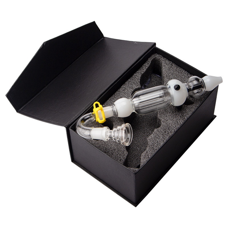 

Glassvape77 NC004 Gift Box Oil Rig Pipes 14mm Titanium Nail Wax Bowl Clip Dish 8 In 1 Glass Dabber Bong Set