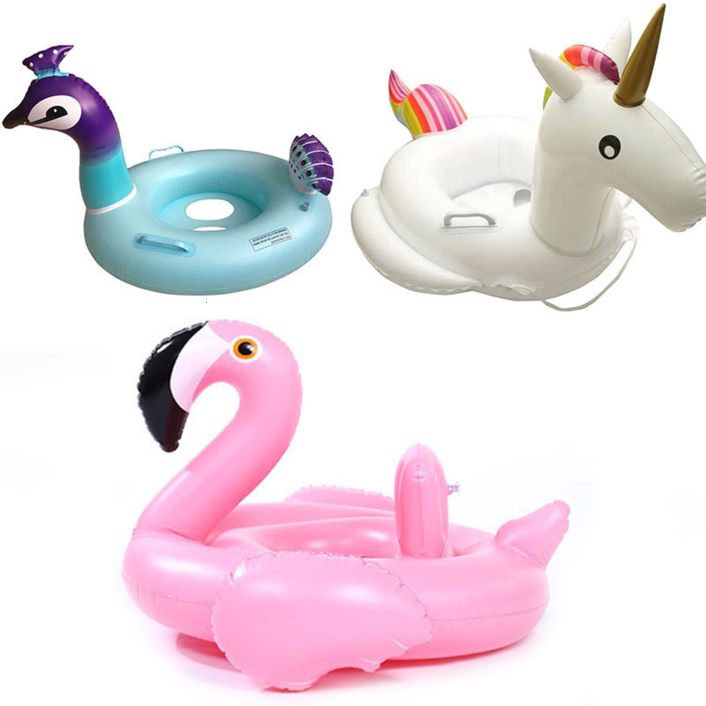 

Swimming ring Children peacock baby inflatable seat, unicorn Flamingo PVC swimming ring