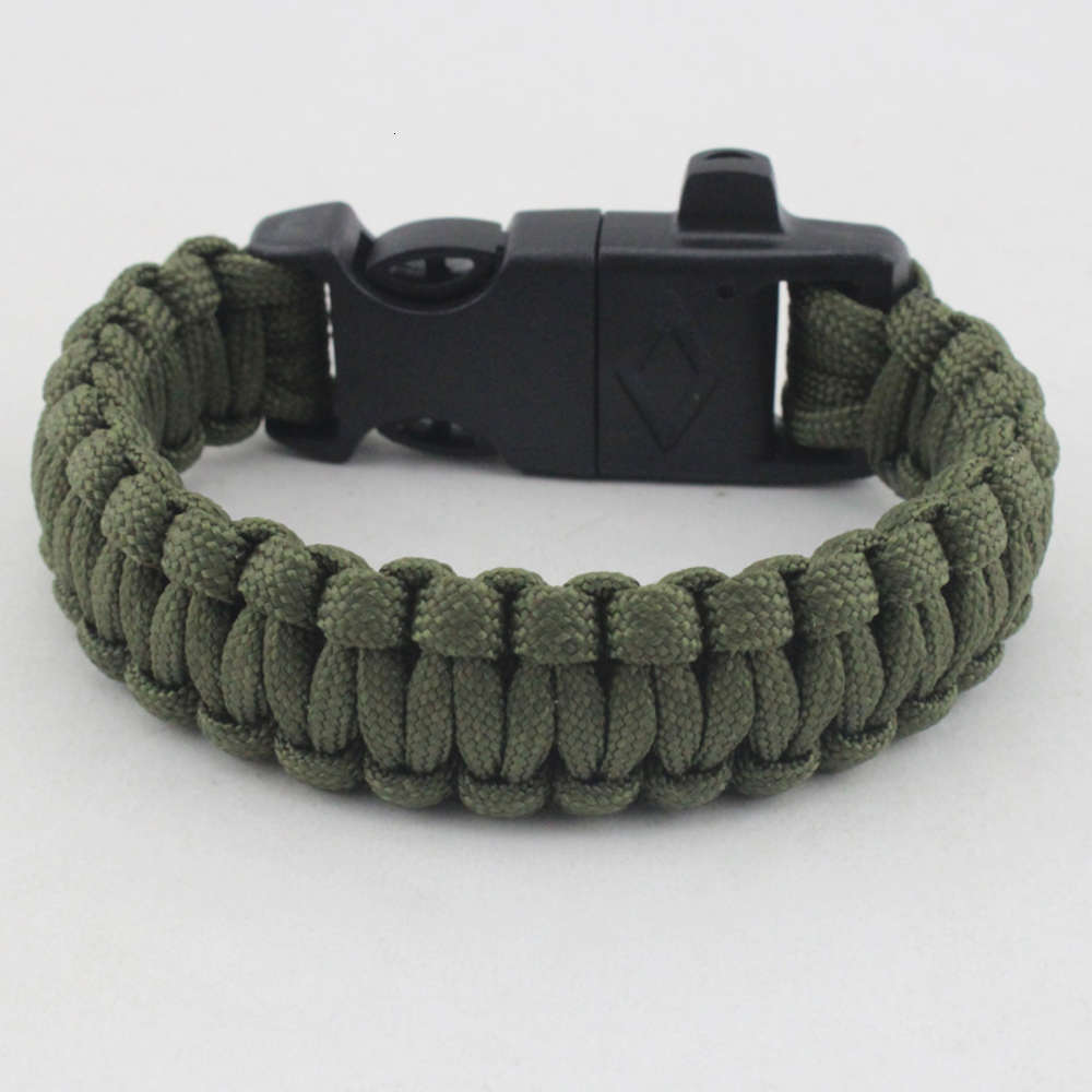 

Hand catenary Seven core woven survival whistle flint escape emergency umbrella rope bracelet life saving Bracelet, Black