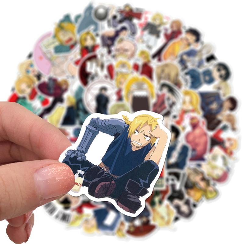 

50Pcs/Set Fullmetal Alchemist Riman Cartoon Graffiti Stickers Decal On Guitar Suitcase Laptop Phone Fridge Motorcycle Car Gift Wrap
