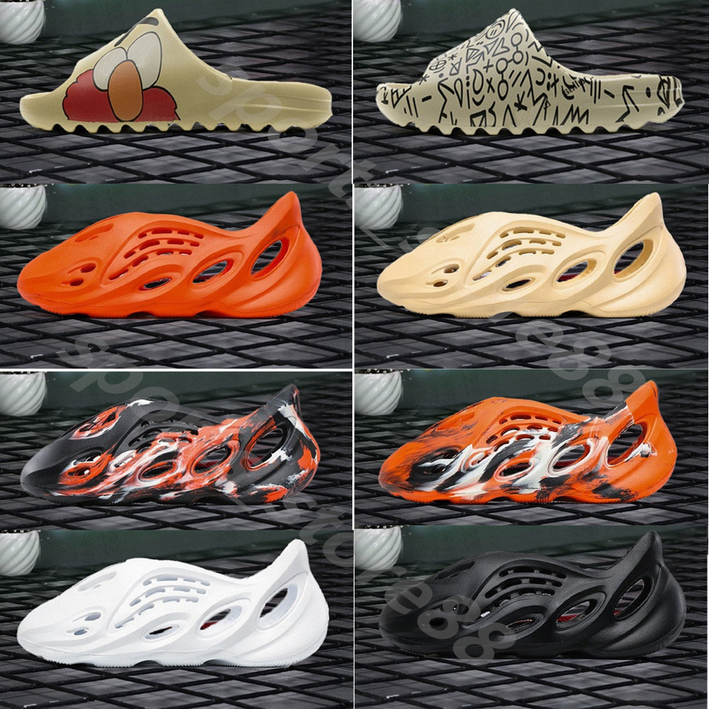 

2021 Kanye west shoes 700 v3 Summer Beach slipper foam runner hole Slides Bone sandal Children shoes boy girl youth kid size 24-35 05, Colour 1