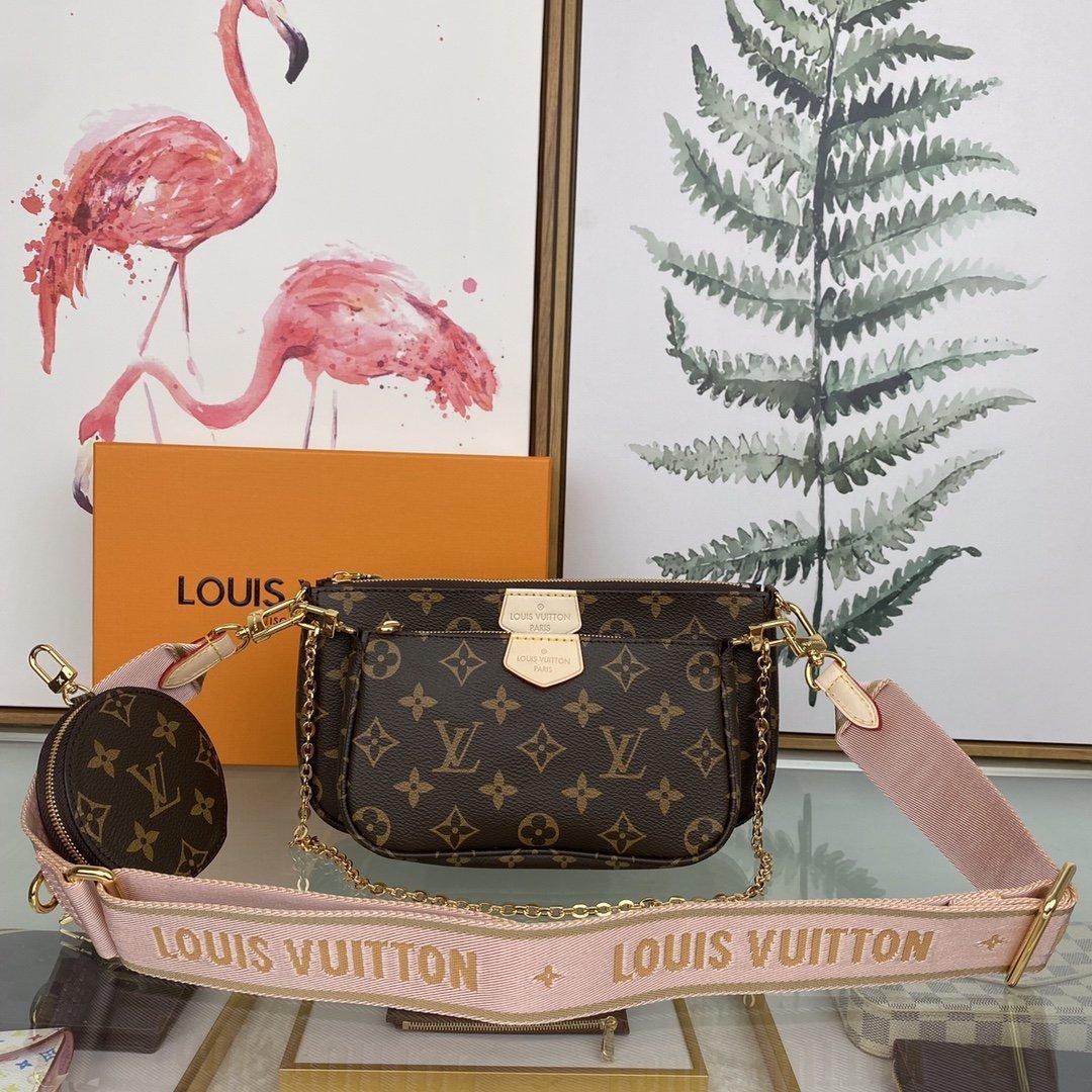 

LVLOUISVITTON BAGVUTTON luxury favorite multi pochette accessories designers bags 3pcs flower pattern leather lady purses shoulder crossbody bag, Black