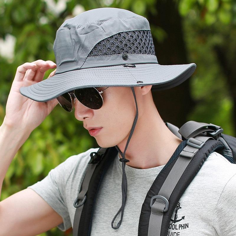 

Cloches WZCX Breathable Foldable Wide Brim Outdoor Fisherman'S Hat Korean Version Fashion Solid Color Adjustable Men Cap Basin, 01