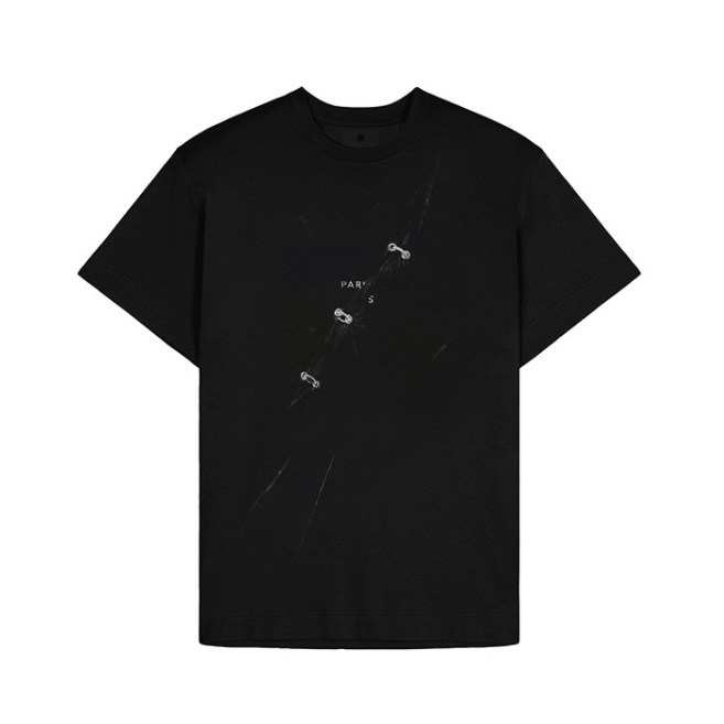 

21SS Summer cotton Short sleeve Tee Men Women Luxury Paris Fashion Chain print T-Shirts High street Breathable tshirt, White;black