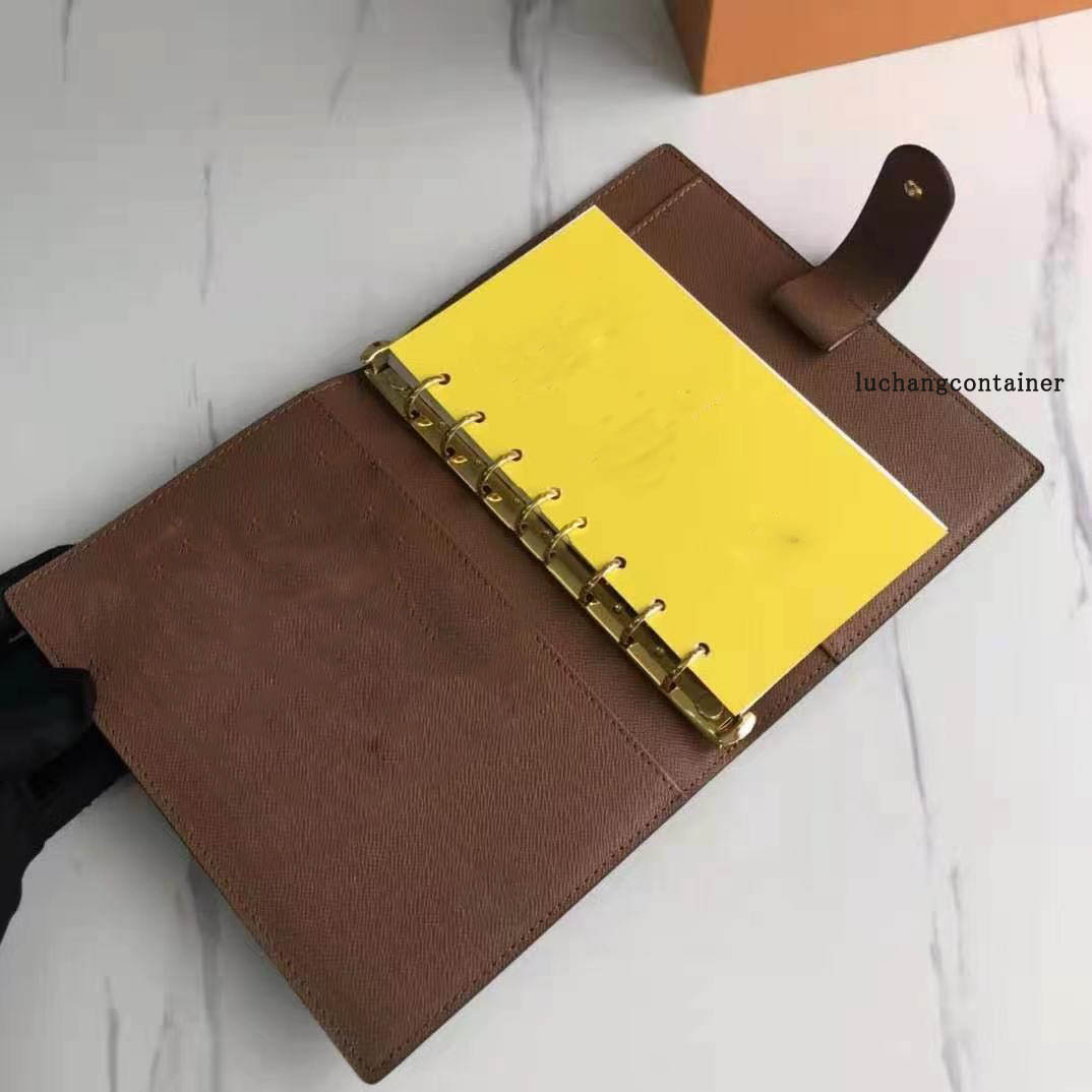 

R20105 MEDIUM SMALL RING AGENDA COVER Fashion Planner Notebook Key Credit Card Holder Case Passport Mini Pochette Accessoires Cle Wallet, Red;black