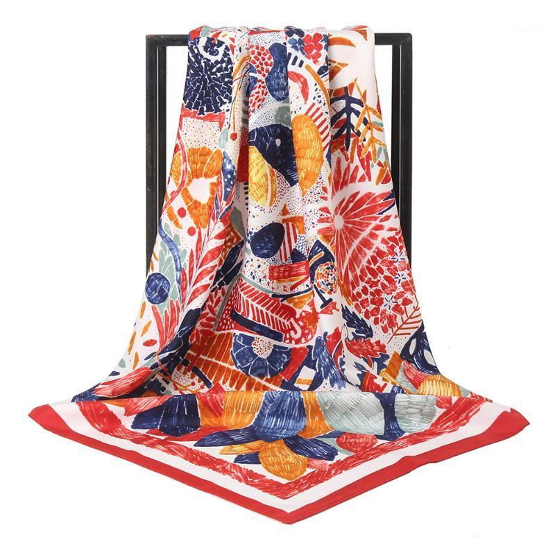 

Scarves 2021 Spring And Summer Ladies Luxury Sunscreen 90*90cm Fashionable Silk Scarf Wild Beach Shawl 100% Tulle Wholesale, Blue;gray